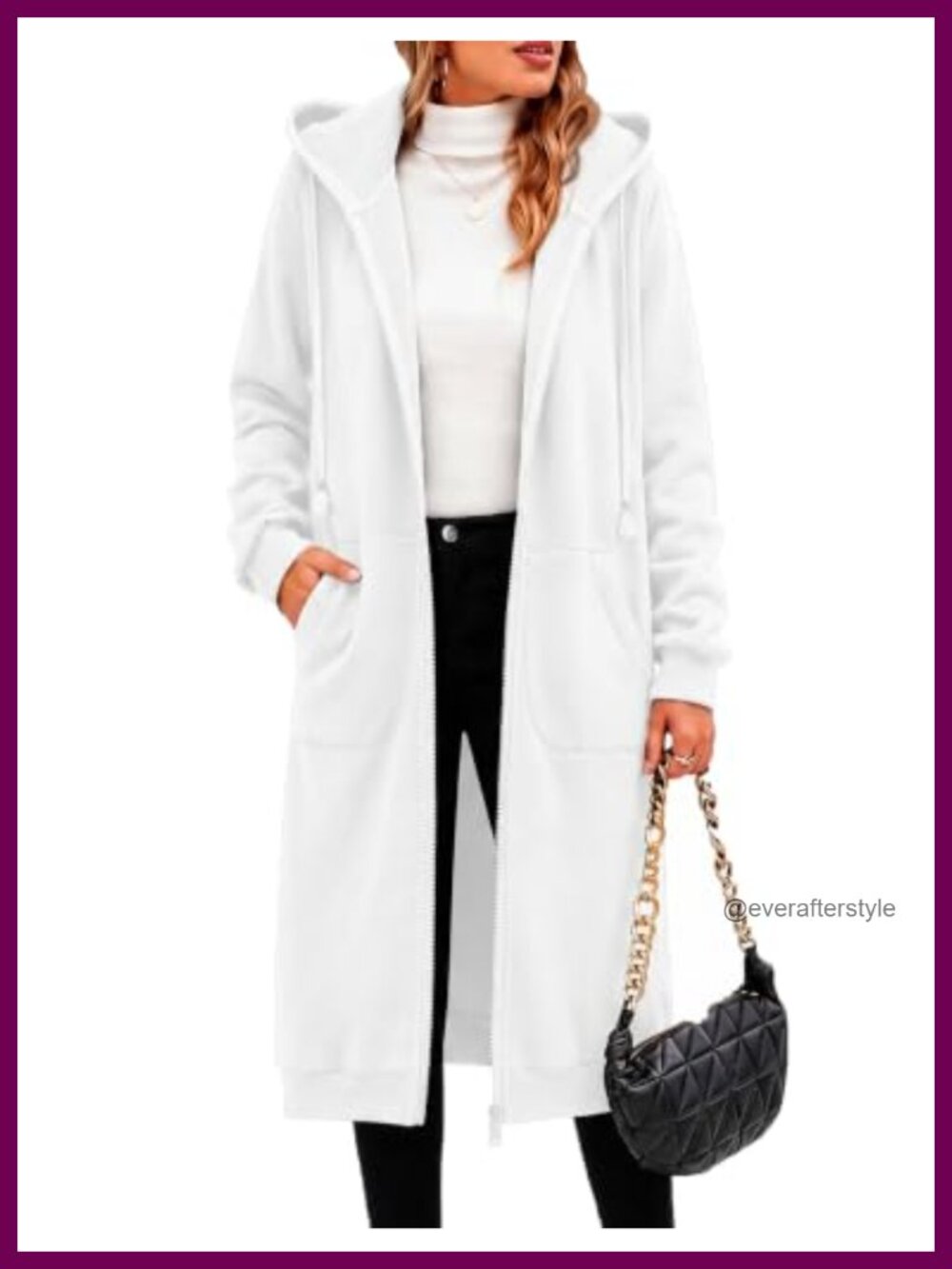 Zeagoo Fleece Zip Up Hoodie Oversized Long Tunic Sweatshirt Casual
